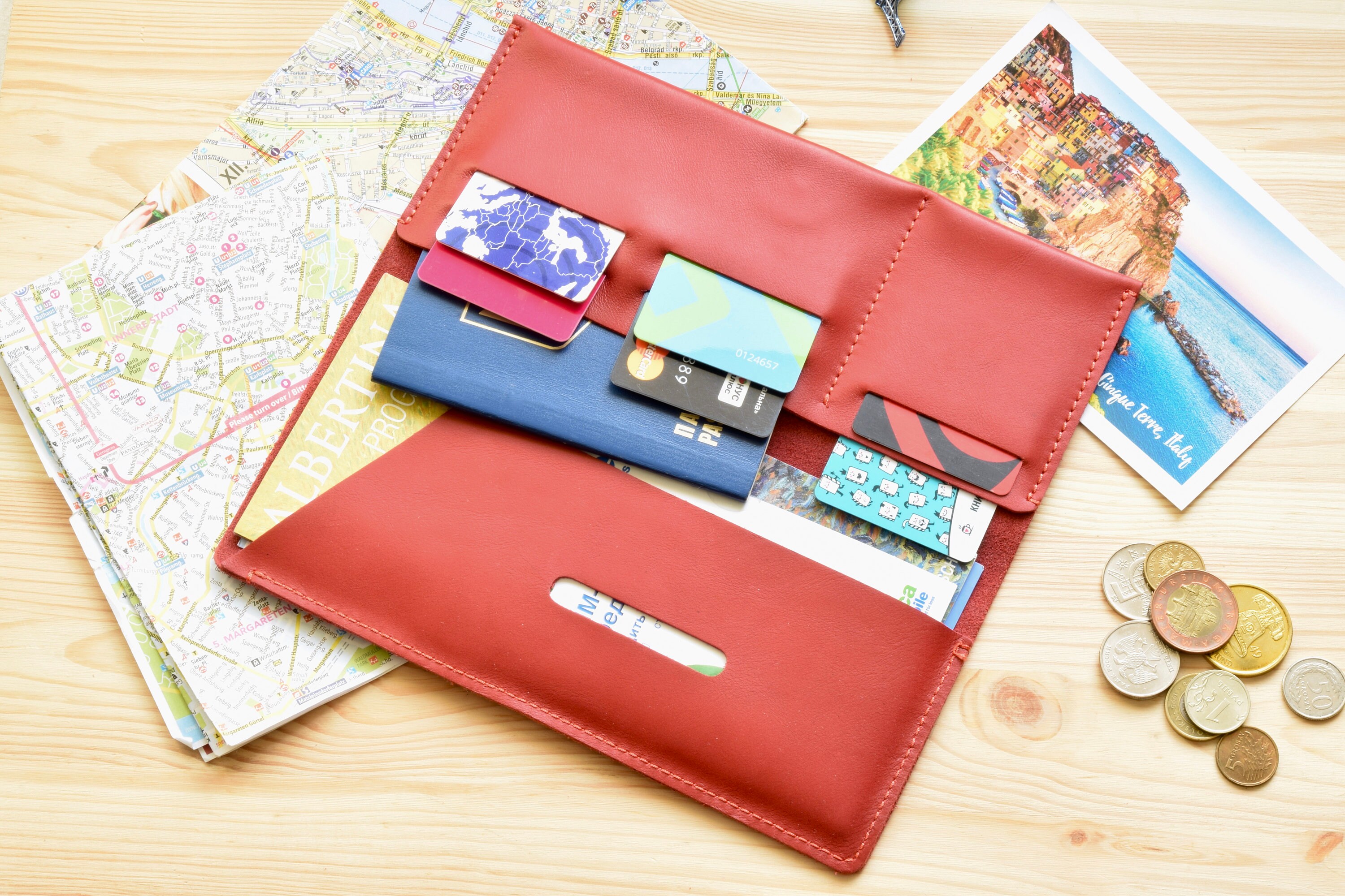 personalized travel wallet organizer