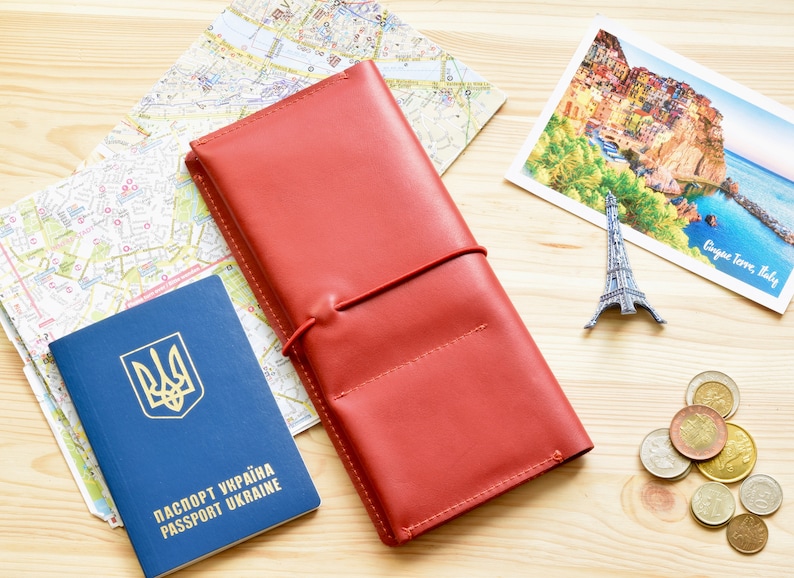 Leather Travel Wallet Organizer Personalized Travel Wallet Etsy