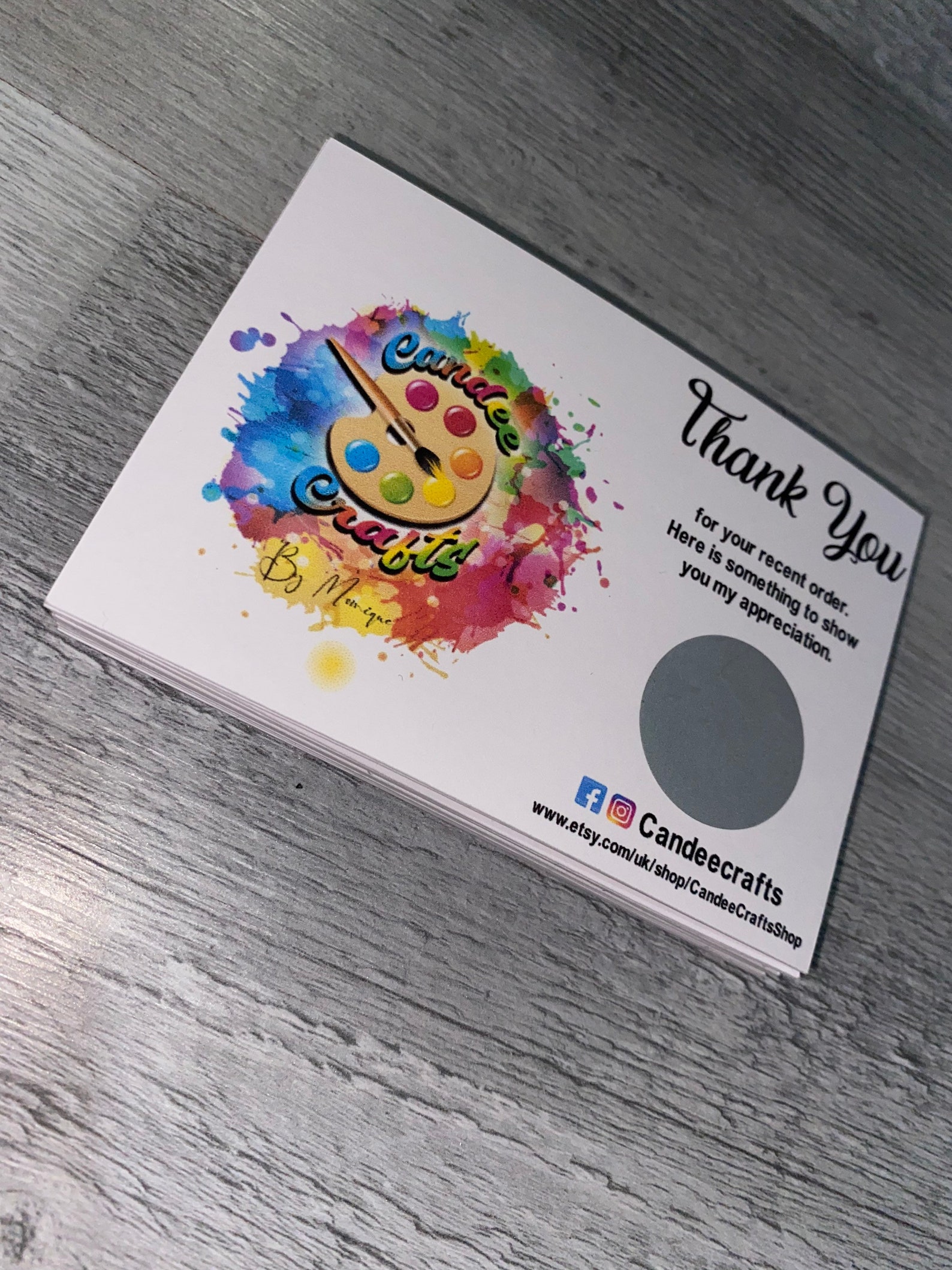 Personalised Business Scratch Cards With Logo Thank You for Etsy UK