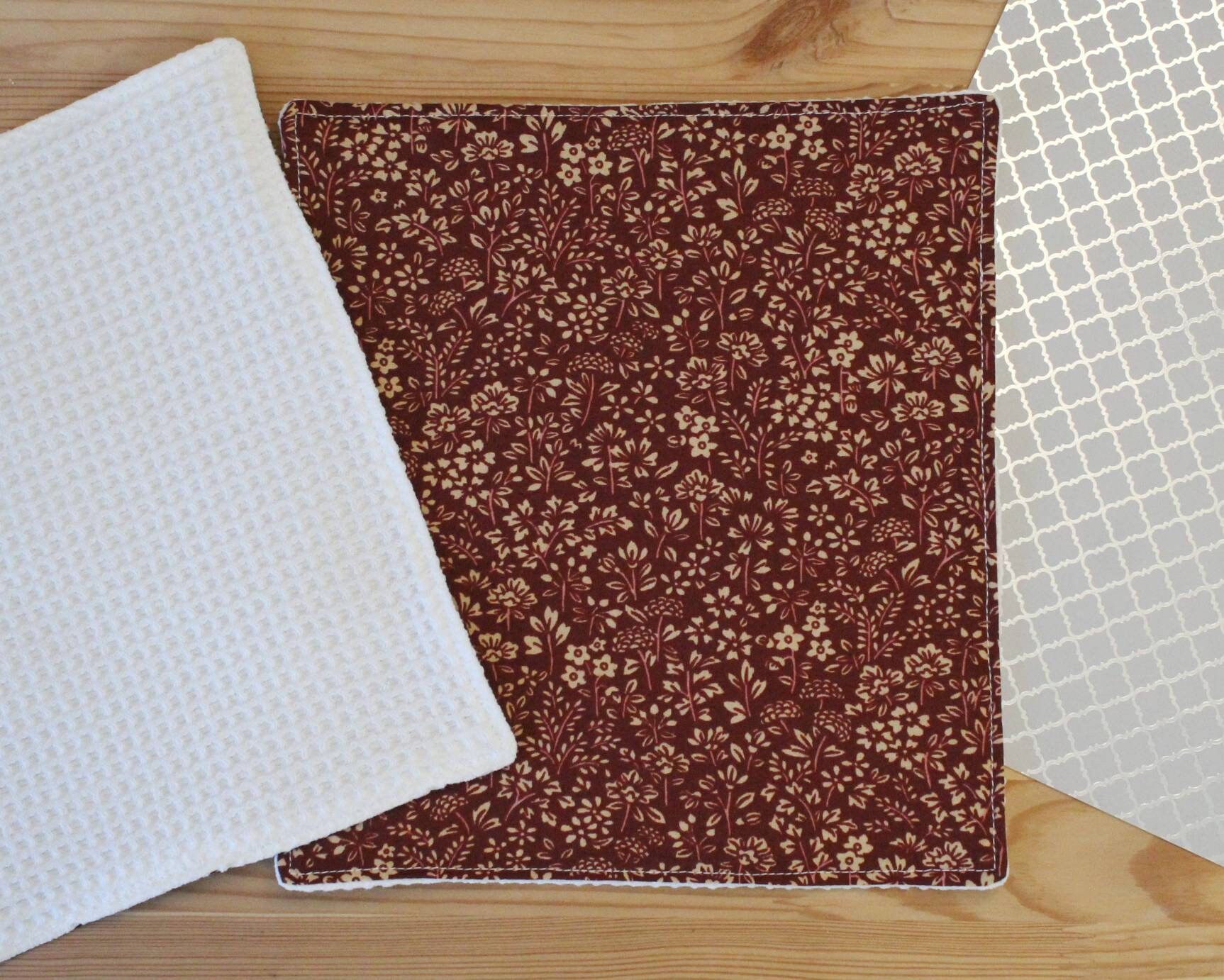 Essuie Tout Lavable Bordeaux/Réutilisable /Sopalin Écologique Nid d'abeille Coton