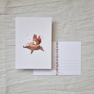 Postcard - Squirrel | A6 Postcard, Greeting Card, Fall Postcard, Cute Animal, Thank you Card, Penpal, Autumn, Gift, Squirrel