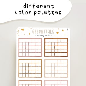 Essentials - Suivi des habitudes du mois | Autocollants de journal pour votre agenda