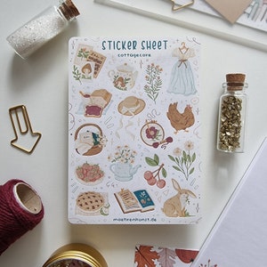 Sticker Sheet - Cottagecore | Journal Stickers, Calendar, Planner ...