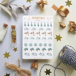 Essentials - Weather Stickers Cloudy | journaling stickers for your planner