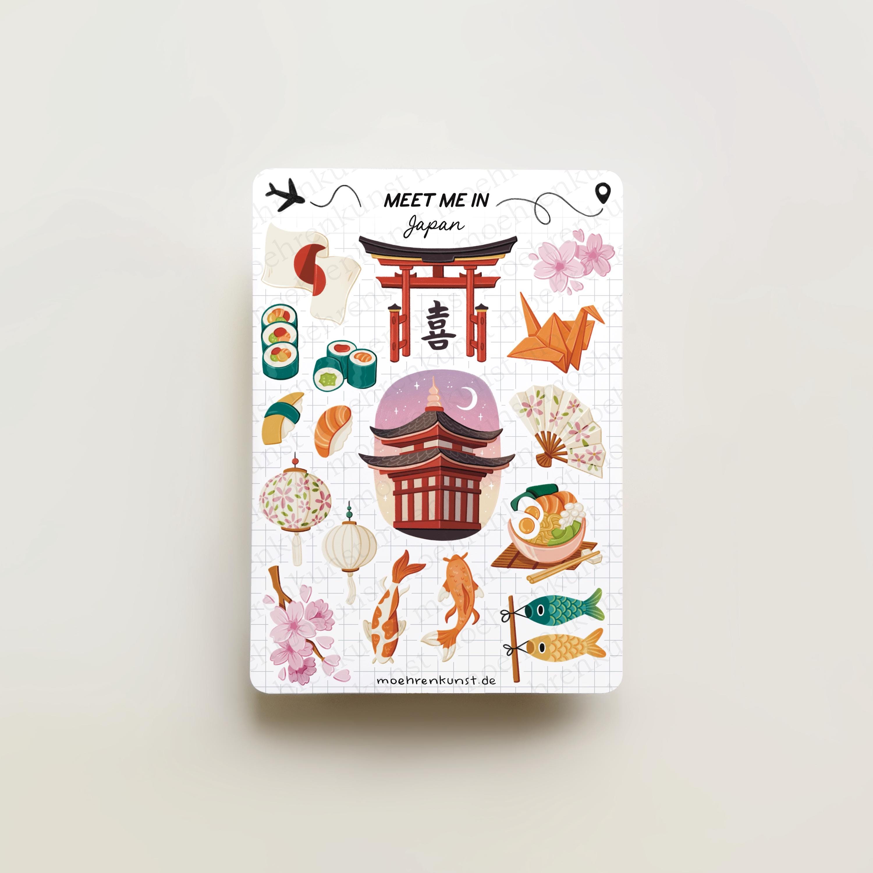 Japanese Sticker Calendar Meet Me in Japan | Journal Stickers, Calendar, Planner Stickers ...