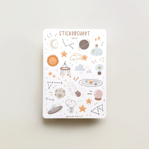 stocking filler diary scrapbooking 40 in a bag bullet journal space sticker pack Paper