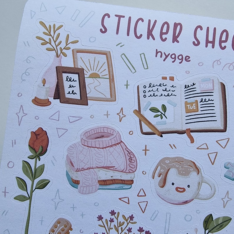 Hygge Bullet Journal Stickers. 
Decorative stickers, made for Bullet Journals, Planners, and Scrapbooks of all sizes