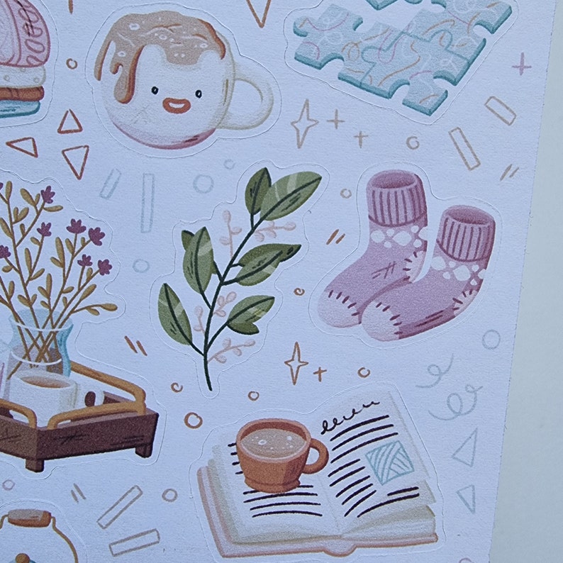 Hygge Bullet Journal Stickers. 
Decorative stickers, made for Bullet Journals, Planners, and Scrapbooks of all sizes