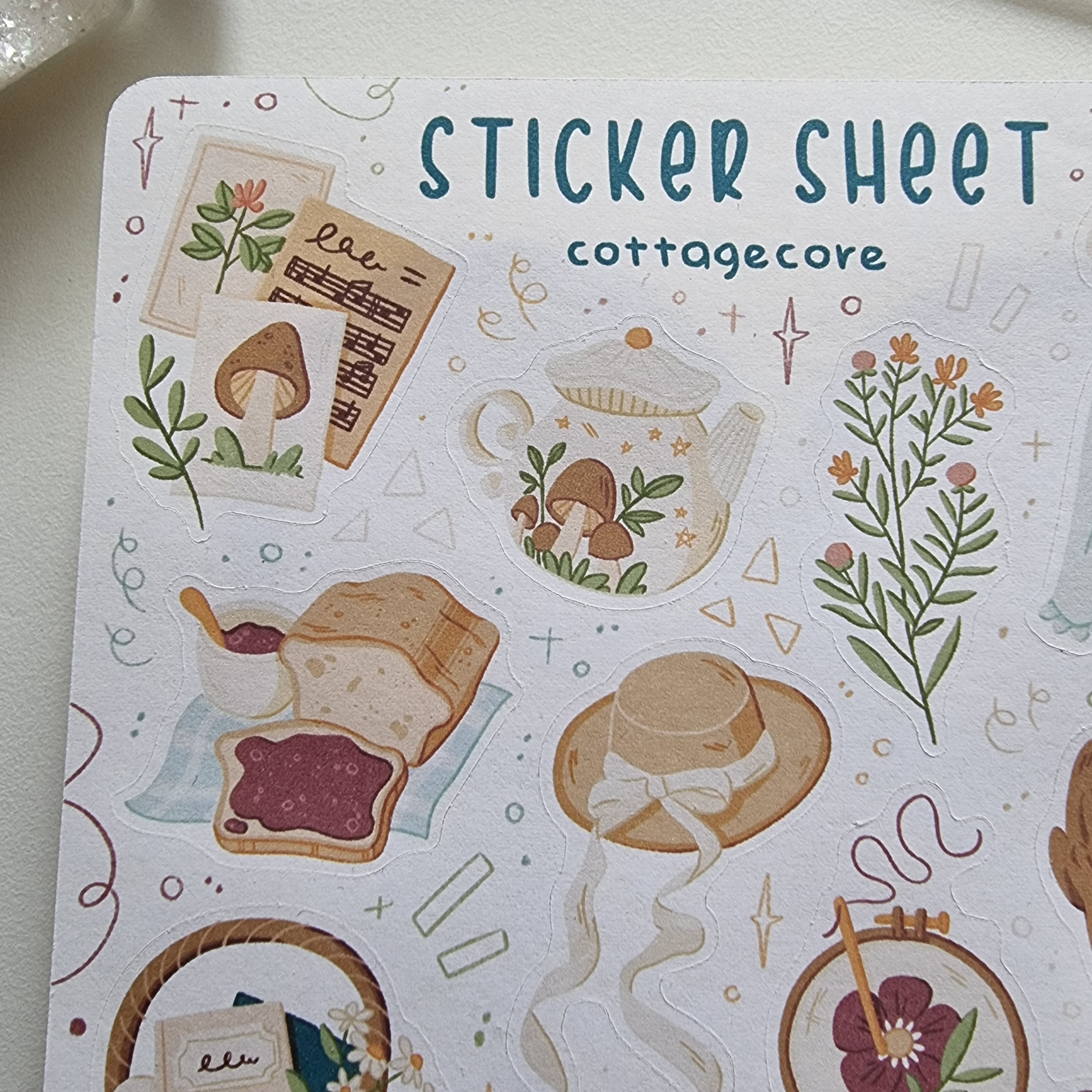 Cottagecore - Stickersheet - Bullet Journal Stickers, Cute Doodle Sticker,  Light Academia, Cottage Core, Cozy Rural Wood Scrapbook