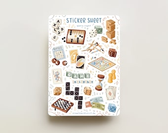 Sticker Sheet - Game Night | journaling stickers for your planner