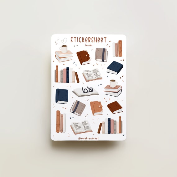 Sticker Sheet Books Bullet Journal Stickers Planner Etsy