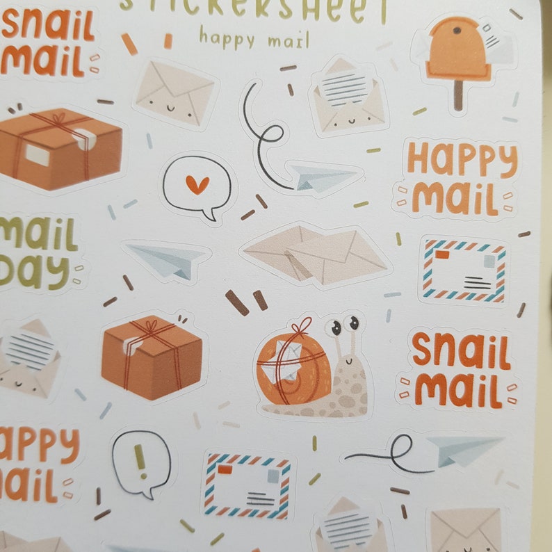 Sticker Sheet Happy Mail Bullet Journal Stickers Planner Etsy