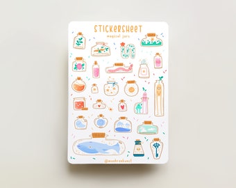 Sticker Sheet - Magical Jars | journaling stickers for your planner