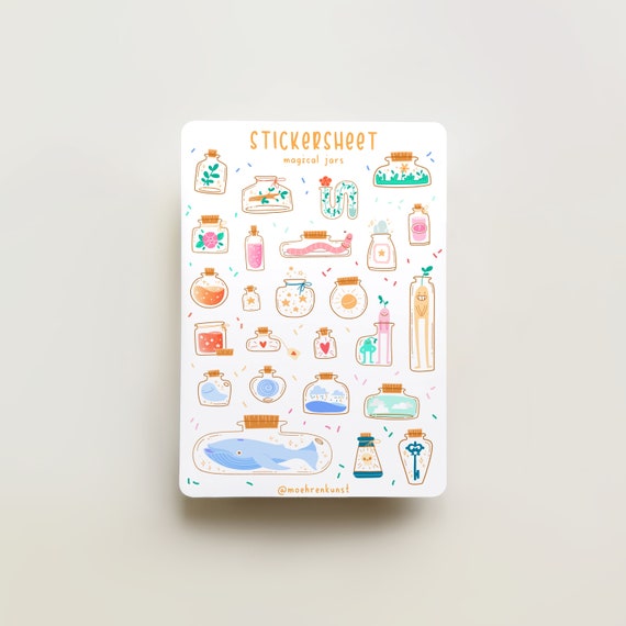 Sticker Sheet Magical Jars Journaling Stickers for Your Planner 