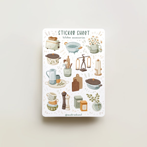 Sticker Sheet - Kitchen Accessories | journaling stickers for your planner