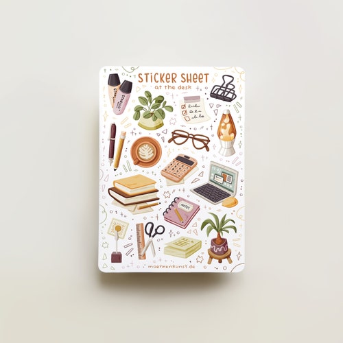 Stickers Cat Foodie Stationery Sticker Sheet Bullet Journal Scrapbook