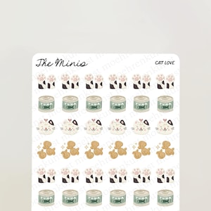 The Minis - Cat Love / diario, calendario, adesivi per pianificatori, adesivi per album, illustrazioni, produttività, piccoli adesivi, cose da fare, faccende