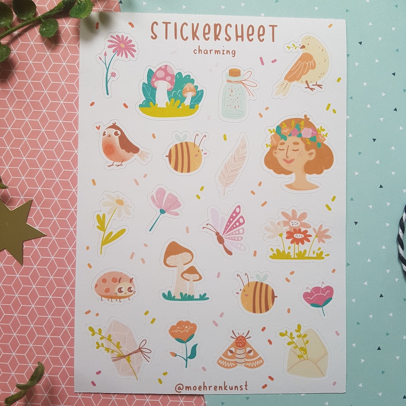 Charming Bullet Journal Stickers. 
Decorative stickers, made for Bullet Journals, Planners, and Scrapbooks of all sizes