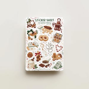 Stickervel - Kerstbakkerij | dagboekstickers, kalender, plannerstickers, plakboekstickers, gezellige kunst, illustratie, winter, bakken