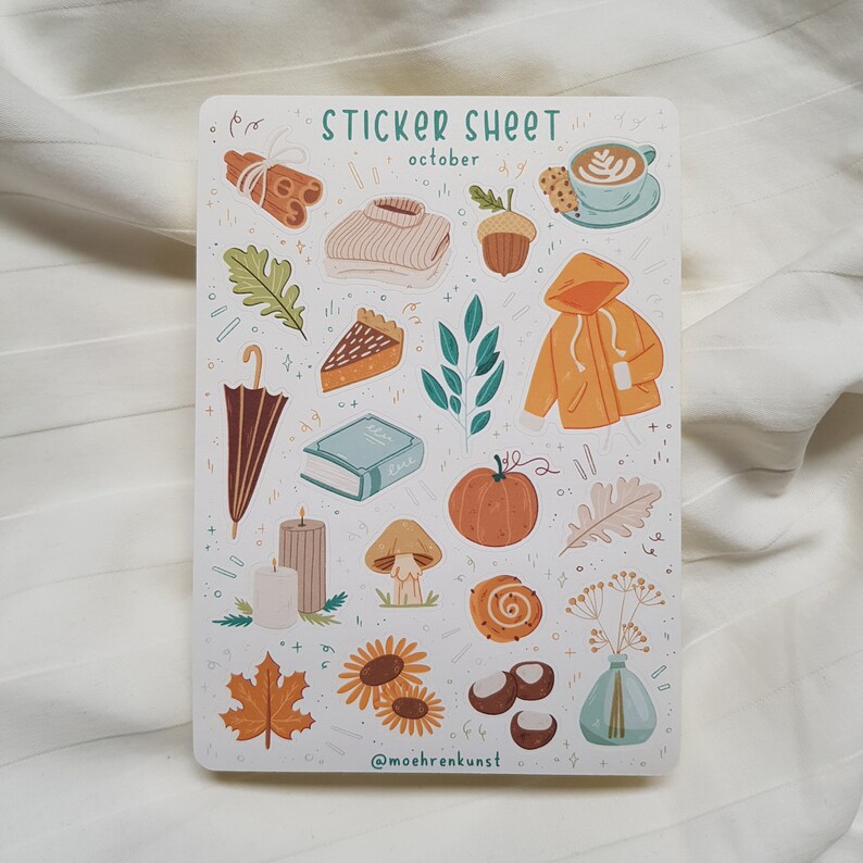 Autumn Bullet Journal Stickers. 
Decorative stickers, made for Bullet Journals, Planners, and Scrapbooks of all sizes