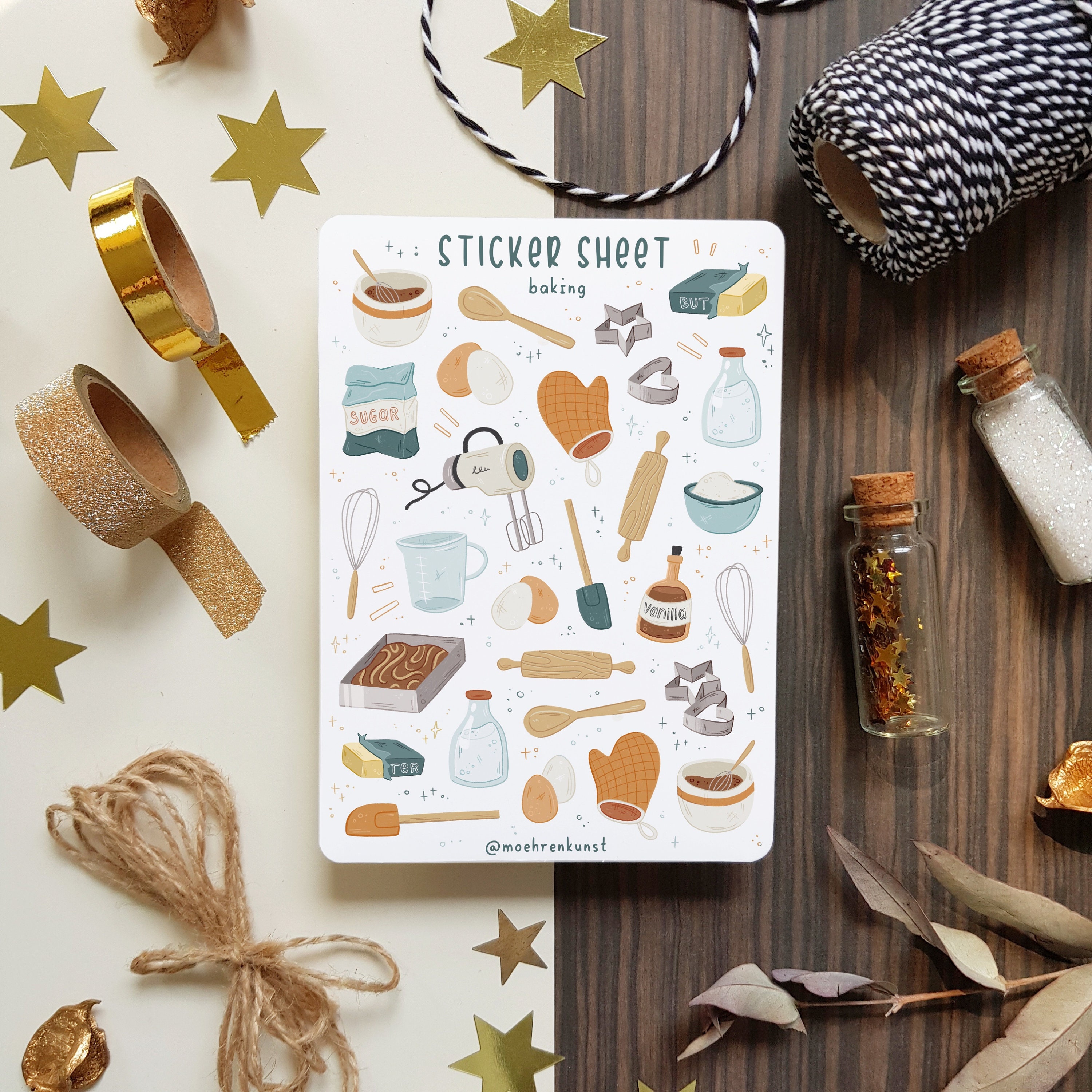 Sticker Sheet Baking Bullet Journal Stickers Planner Etsy