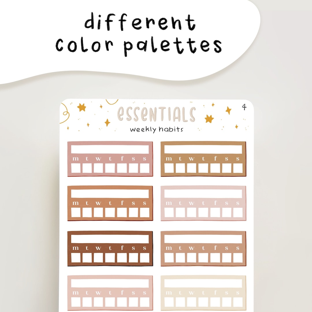 Essentials - Weekly Habit Tracker | Journal Stickers for Your Planner ...