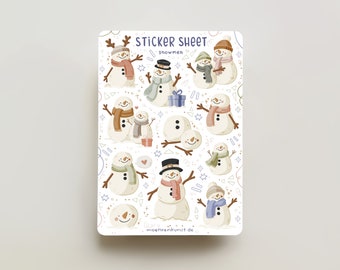 Sticker Sheet - Snowmen | journaling stickers for your planner