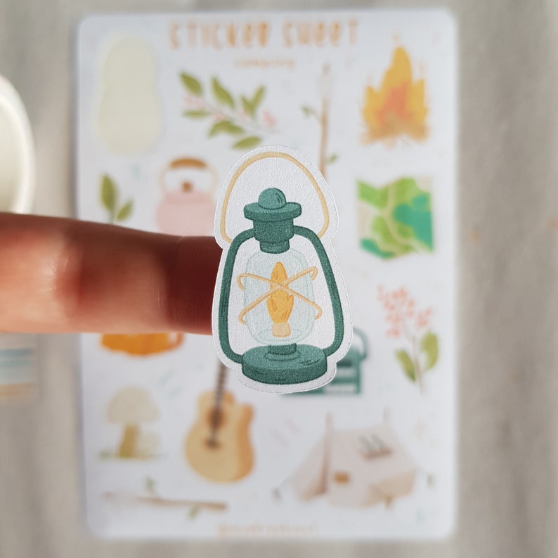 Camping Bullet Journal Stickers. 
Decorative stickers, made for Bullet Journals, Planners, and Scrapbooks of all sizes