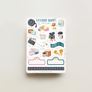 Sticker Sheet - Movie Night | journaling stickers for your planner