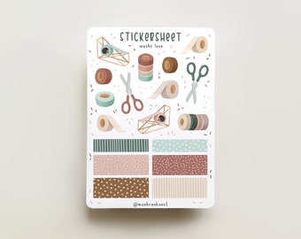 Sticker Sheet - Washi Love (CLEARANCE) | journaling stickers for your planner