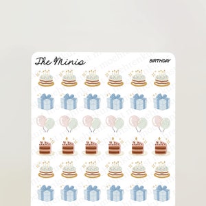 The Minis - Adesivi per compleanni/diari, calendari, planner, album, illustrazioni, produttività, piccoli adesivi, cose da fare, faccende
