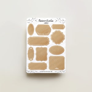 Essentiels - Etiquettes | autocollants pour carnets, calendrier, autocollants pour agenda, autocollants pour scrapbooking, oeuvre d'art cosy, illustration, mémos, étiquettes, papier kraft