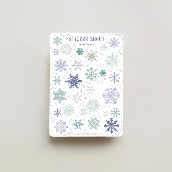 Sticker Bogen - Schneeflocken | Journaling Sticker für deinen Planer