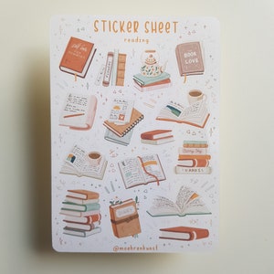 Book Bullet Journal Stickers. 
Decorative stickers, made for Bullet Journals, Planners, and Scrapbooks of all sizes