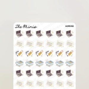 I Minis - Lavoro / diario, calendario, adesivi per pianificatore, adesivi per album, illustrazione, produttività, piccoli adesivi, cose da fare, faccende