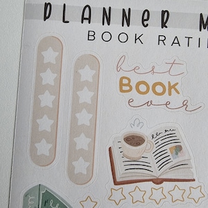 Book Rating Bullet Journal Stickers. 
Decorative stickers, made for Bullet Journals, Planners, and Scrapbooks of all sizes