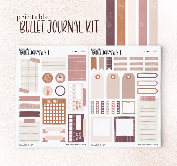 Printable Bullet Journal Kit Bullet Journal Printable | Etsy