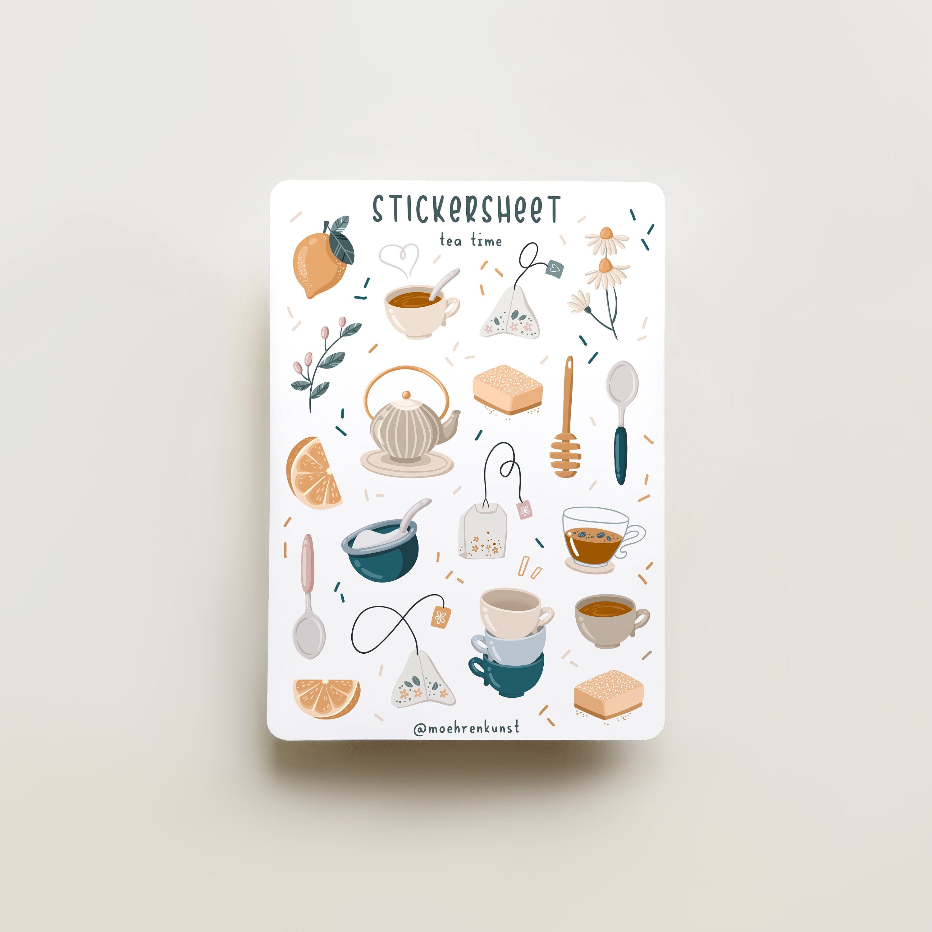Planner & Bullet Journal Sticker Sheet TEA Sticker Sheet Paper Stickers ...
