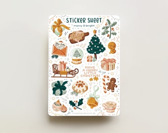 Sticker Sheet - Merry & Bright | journaling stickers for your planner