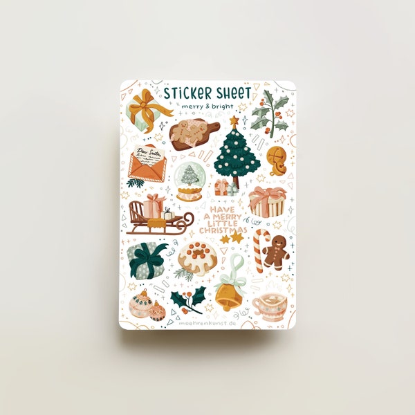 Sticker Sheet - Merry & Bright | journaling stickers for your planner