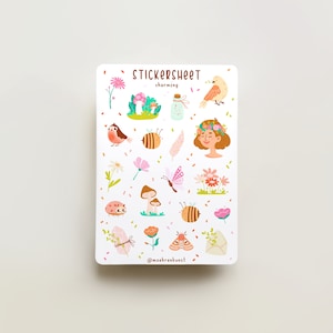 Feuille d'autocollants - Charmant (liquidation) | autocollants de journal, calendrier, autocollants d'agenda, autocollants de scrapbooking, autocollants de printemps, art pastel confortable
