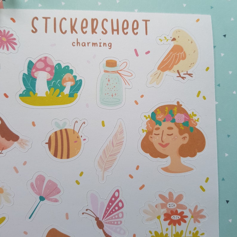 Charming Bullet Journal Stickers. 
Decorative stickers, made for Bullet Journals, Planners, and Scrapbooks of all sizes