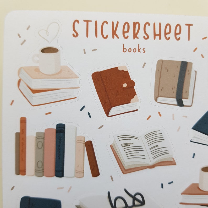 Sticker Sheet Books Bullet Journal Stickers Planner Etsy