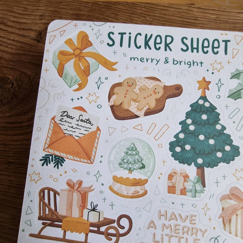 Christmas Bullet Journal Stickers. 
Decorative stickers, made for Bullet Journals, Planners, and Scrapbooks of all sizes