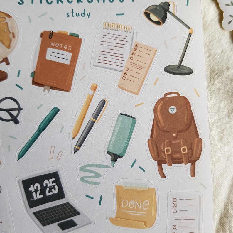 Sticker Sheet Study Bullet Journal Stickers Planner | Etsy
