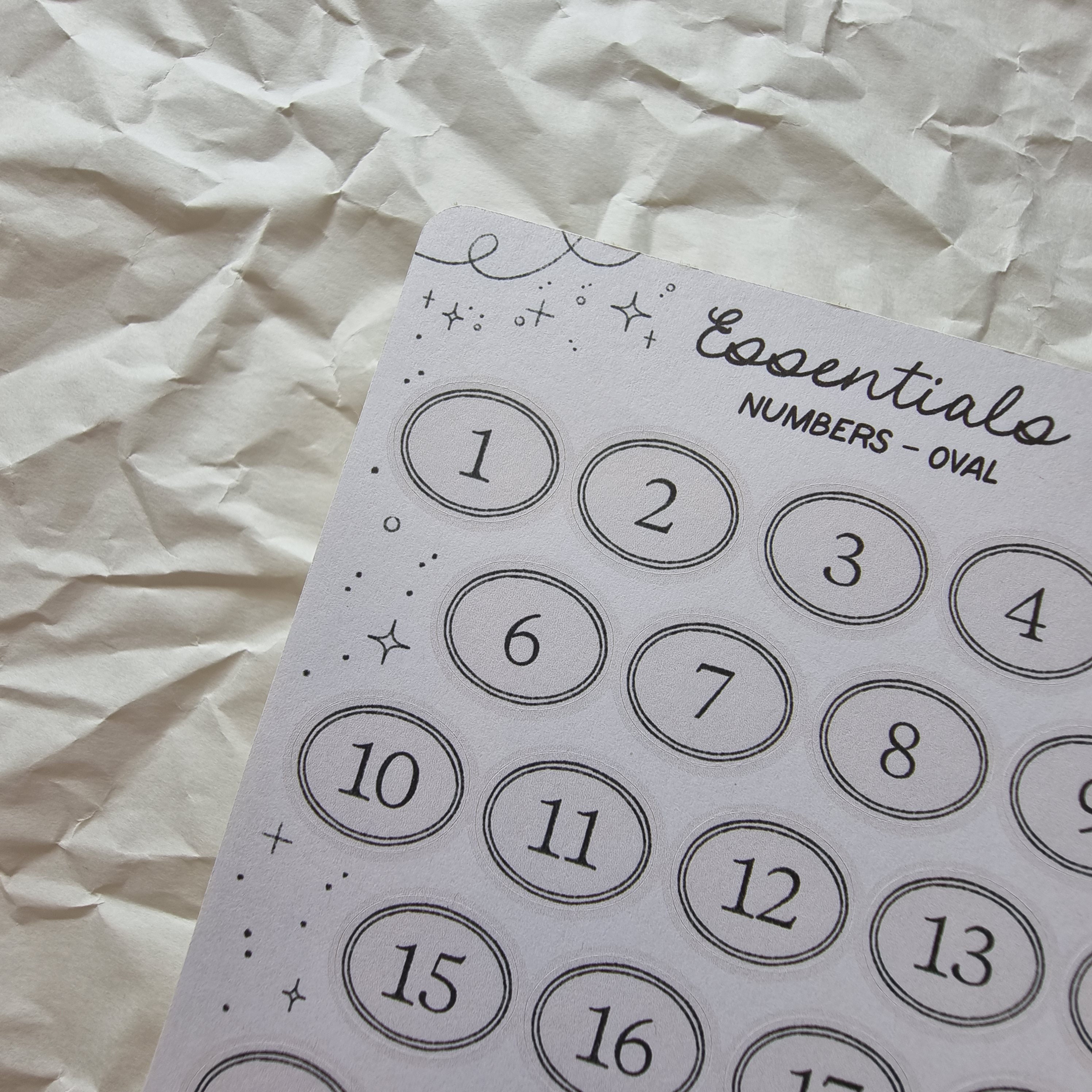 Number Essentials Essentials - Numbers Oval | Journal Stickers, Calendar, Planner ...