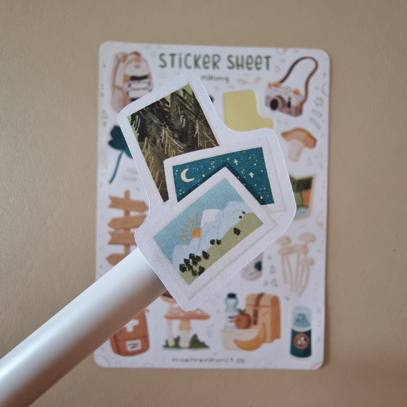 Hiking Bullet Journal Stickers. 
Decorative stickers, made for Bullet Journals, Planners, and Scrapbooks of all sizes