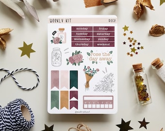 Weekly Kit - Rose (CLEARANCE) | journaling stickers for your planner