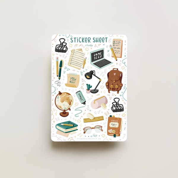 Sticker Sheet - Study | journaling stickers for your planner