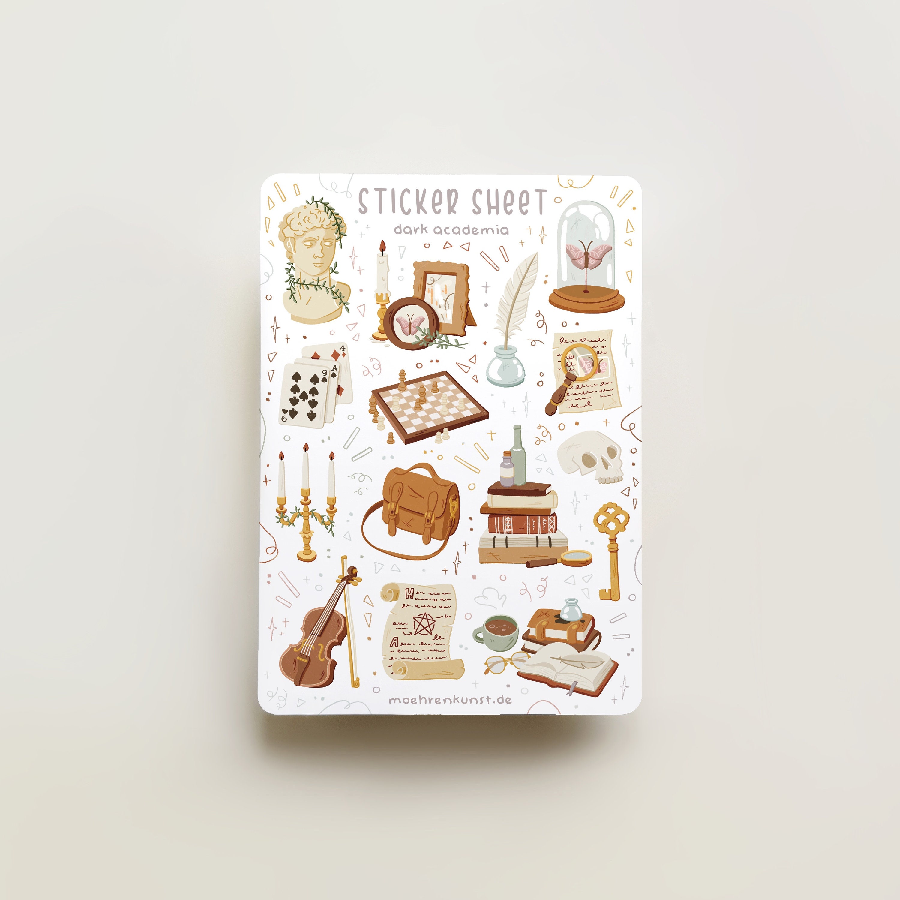 Sticker Sheet Dark Academia Journal Stickers, Calendar, Planner